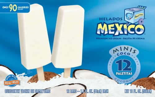 Helados Mexico Mini Coconut Ice Cream Bars, 12 ct / 1.5 fl oz - Kroger