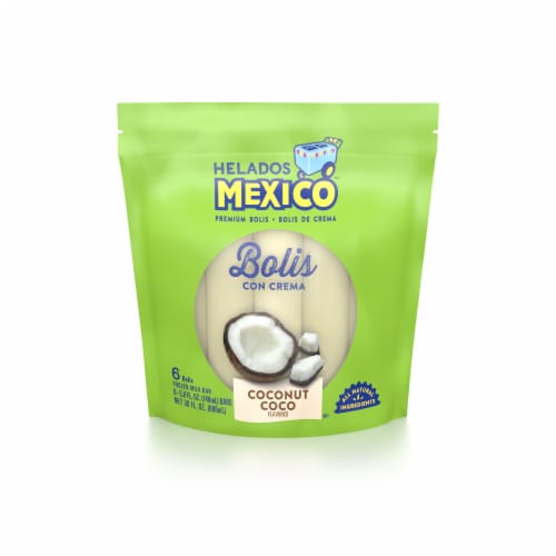 Helados Mexico Coconut Bolis 6 Count Perspective: front