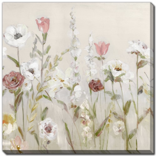 Streamline Art Blooming Around Printed Canvas Perspective: front