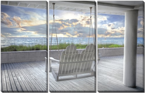 Streamline Art Printed Canvas Wall Decor - Swing at the Beach Perspective: front