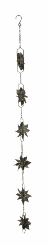 Metal Pinwheel Rain Chain with Attached Hanger 48 inch - Brown Perspective: front