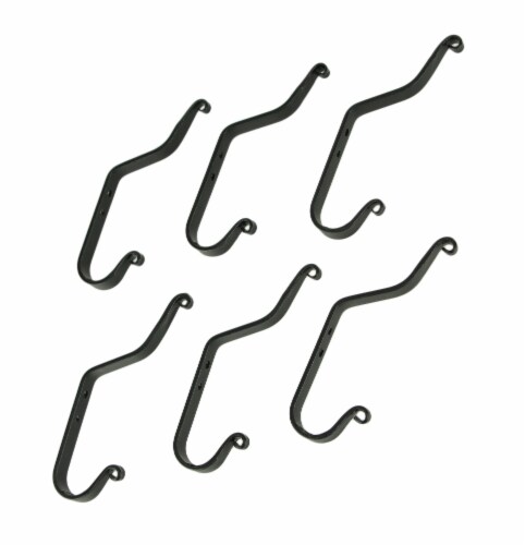 Hand Forged Wrought Iron Wall Hooks Primitive Decor Set of 6 One