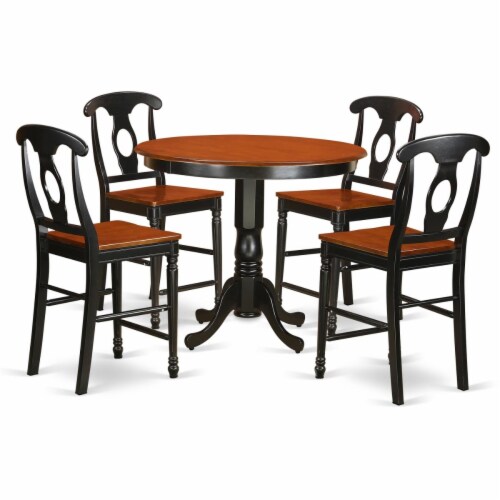 East West Furniture DULE6-BLK-W 6 Piece Dining Table Set Contains A Rectangle Dining Room Table And 4 Wooden Seat Chairs With A Bench, 36x60 Inch