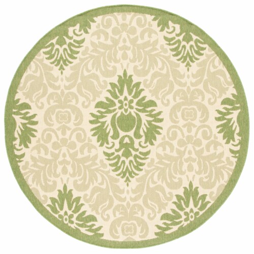 Safavieh CY2714-1E01-7R 6 Ft. - 7 In. x 6 Ft. - 7 In. Round- Indoor - Outdoor Courtyard Natur Perspective: front