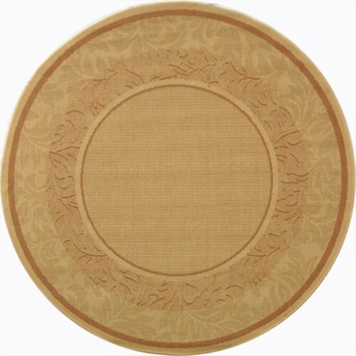 Safavieh CY1704-3201-5R 5 Ft. - 3 In. x 5 Ft. - 3 In. Round- Indoor - Outdoor Courtyard Natur Perspective: front