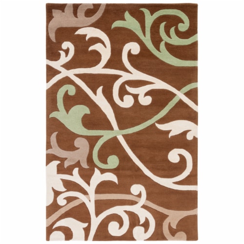 SAFAVIEH Soho SOH256A Handmade Brown / Multi Rug 5' x 8' Perspective: front
