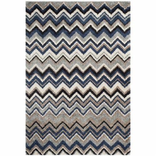 Safavieh TAH477D-5 5 ft. 1 in. x 7 ft. 6 in. Medium Rectangle Casual Tahoe Grey & Light Blue Perspective: front