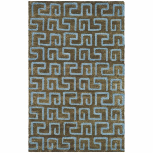 SAFAVIEH Soho SOH416B Handmade Brown / Light Blue Rug 8' 3 x 11' Perspective: front