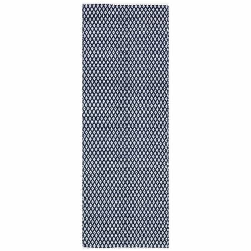 Safavieh BOS685D-27 2 ft.-3 in. x 7 ft. Runner Boston Hand Woven Bath Mats- Navy Perspective: front
