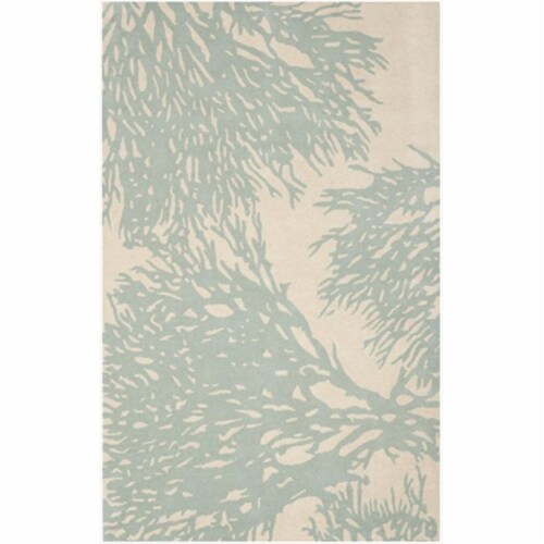 Safavieh BEL115C-6 6 x 9 ft. Medium Rectangle Country & Floral Bella- Beige and Blue Hand Tuf Perspective: front