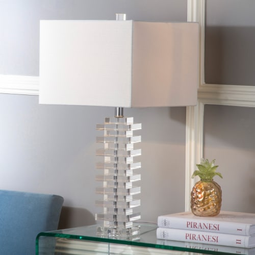 SAFAVIEH Swift Table Lamp | Clear | Perspective: front