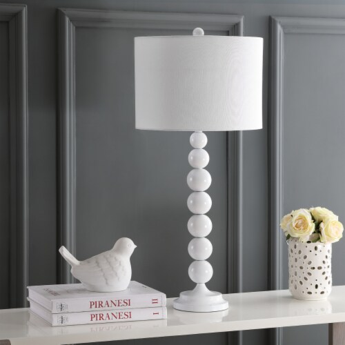 SAFAVIEH Jenna Stacked Ball Table Lamp Set of 2 White 14