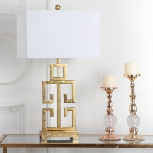 SAFAVIEH Lighting Greek Key Table Lamp Gold, 16\