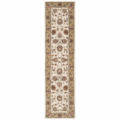 Safavieh TLP416A-29 2 ft. - 3 in. x 9 ft. Total Performance Hand Hooked Area Rug, Ivory & Bei Perspective: front