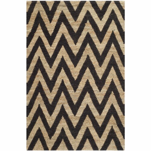 SAFAVIEH Organic ORG515A Hand-knotted Black / Natural Rug 3' x 5' Perspective: front