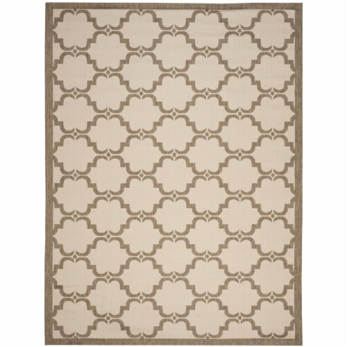 SAFAVIEH Indoor Outdoor CY6009-232 Courtyard Beige / Brown Rug 8' x 11' Perspective: front