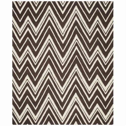 Safavieh CAM711R-8 8 x 10 ft. Cambridge Hand Tufted Large Rectangle Area Rug, Brown & Ivory Perspective: front