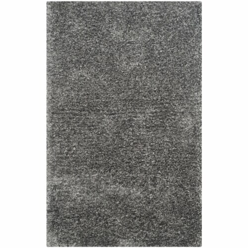 SAFAVIEH South Beach Shag SBS562H Steel Grey Rug 5' x 8' Perspective: front