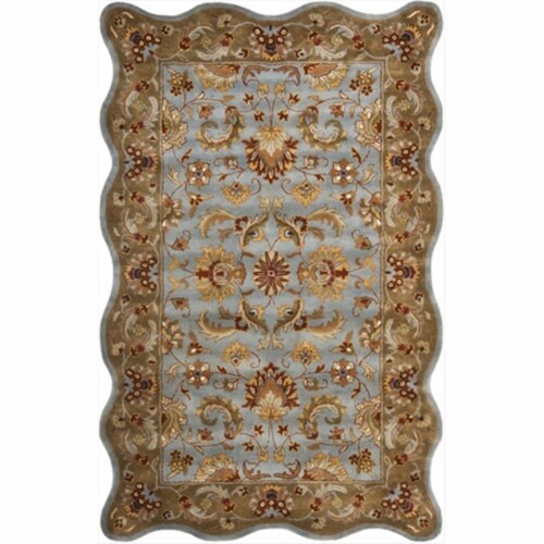 Safavieh HG822A-24S 2 ft. - 3 in. x 4 ft. Accent - Scallop- Traditional Heritage Blue And Bei Perspective: front