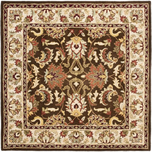 Safavieh HG818A-6SQ 6 x 6 ft. Square- Traditional Heritage Brown And Beige Hand Tufted Rug Perspective: front