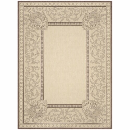 Safavieh CY2965-3401-8 7 ft. -10 in. x 11 ft. Large Rectangle Indoor-Outdoor Courtyard- Natur Perspective: front