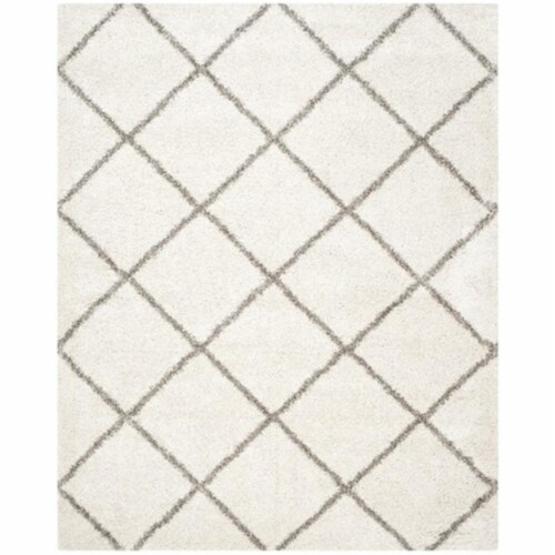 Safavieh SGH281A-9 Hudson Shag Power Loomed Rectangle Rug- Ivory - Grey- 9 x 12 ft. Perspective: front