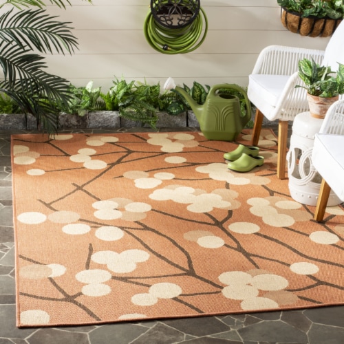 Safavieh CY4037C-8 8 ft. x 11 ft. -2 in. Large Rectangle Indoor-Outdoor Courtyard- Terra Natu Perspective: front