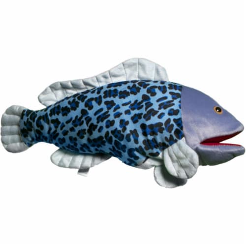 Sunny Toys NP8135 16 In. Tropical Fish - Half-Spotted Hankfish- Animal Puppet Perspective: front