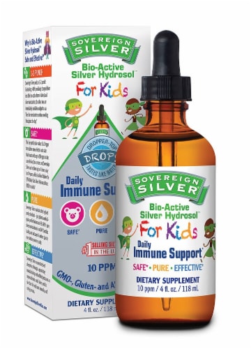 Natural Immunogenics Sovereign Silver Bio-Active Silver Hydrosol™ For Kids Perspective: front