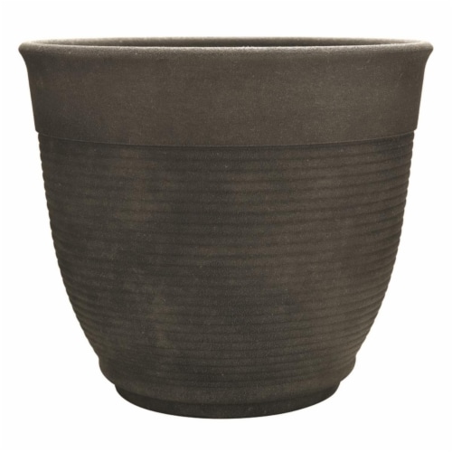 Southern Patio 7802622 12.6 x 14.6 in. Dia. Gray Resin Multi-Ring Planter Perspective: front