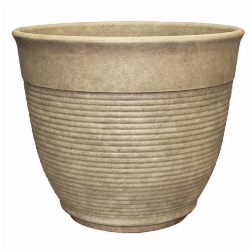 Att Southern Patio 7798986 12.6 x 14.6 in. Dia. Sand Resin Multi-Ring Planter Perspective: front