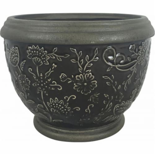 Southern Patio CRM-047056 6 in. Gracie Planter, Deep Gray Perspective: front