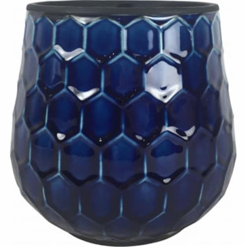 Southern Patio CRM-047087 8 in. Honeycomb Planter, Cobalt Perspective: front