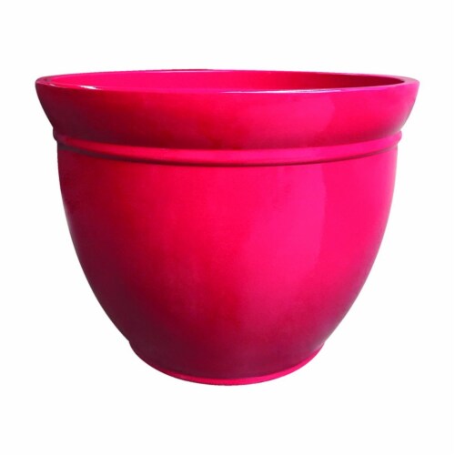 Southern Patio 7623291 12.83 x 17.5 in. Kittredge Resin Traditional Planter, Red - Case of 6 Perspective: front