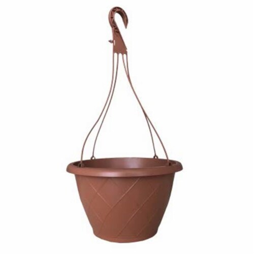 ATT Southern 259809 12 in. Weave Hang Basket, Light Terra Cotta Perspective: front