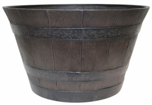 Southern Patio Whiskey Barrel - Kent Walnut Perspective: front