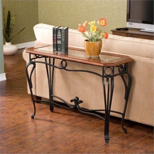 Dark cherry console table deals