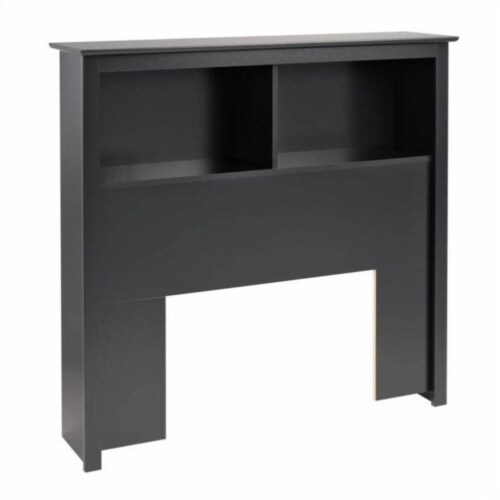 Hawthorne Collections Twin Bookcase Headboard in Black Perspective: front