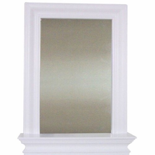 Bowery Hill Wall Mirror in White Perspective: front