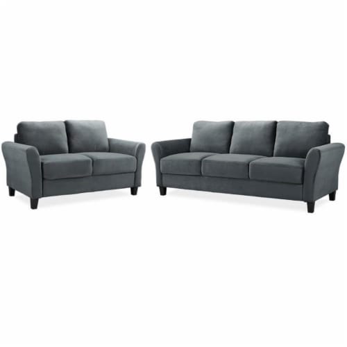 LifeStyle Solutions Transitional 2 Piece Sofa and Loveseat Set in