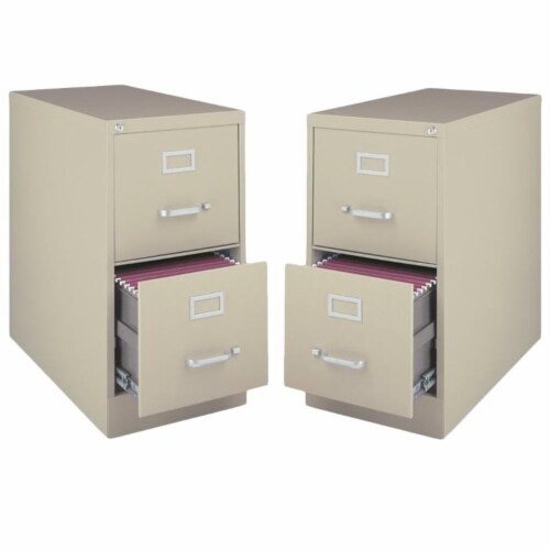 Steel Value Pack Set of 2 2 Drawer Vertical Letter File Cabinet