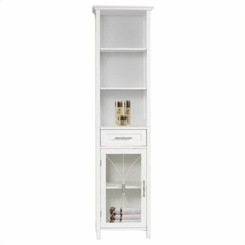 Atlin Designs 65  1 Door Linen Cabinet in White Perspective: front