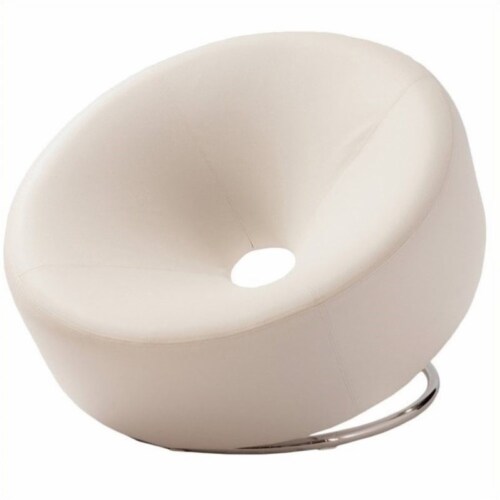Brika Home Modern Faux Leather Egg Chair in White 1 Fred Meyer