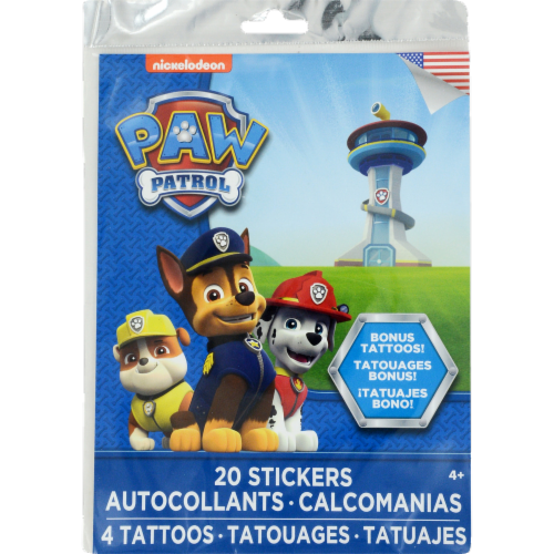 Nickelodeon Paw Patrol Stickers with Tattoos Perspective: front
