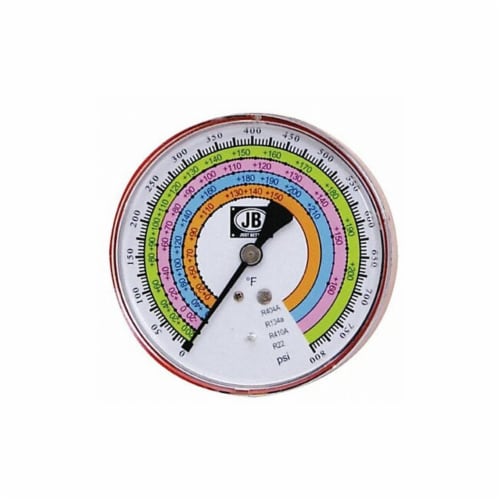 M2-815 JB Industries High Side Red R-410A Pressure Gauge - 3-1/8