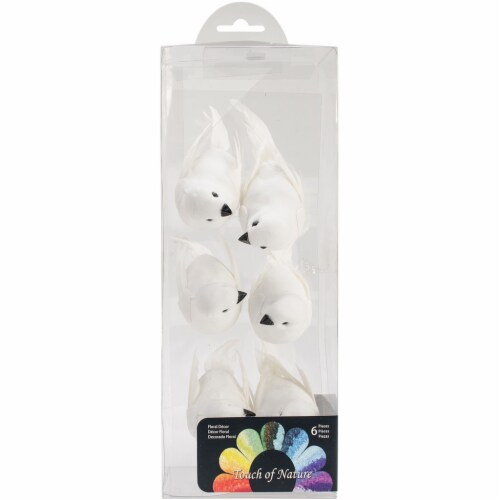 Mushroom Birds W/Clip 3 6/Pkg-White Doves Perspective: front