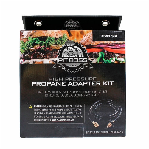Pit Boss Propane Adapter Kit From A 1 lb to A 20 lb Tank 12 Foot Hose 40751 Perspective: front