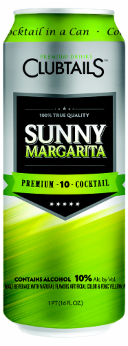 Clubtails™ Sunny Margarita Cocktail Single Can Perspective: front