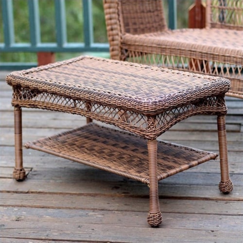 Wicker Patio Furniture Coffee Table In Honey Jeco Inc 1 Qfc