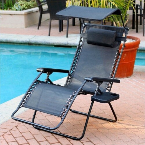 Zero gravity shop chair with sunshade